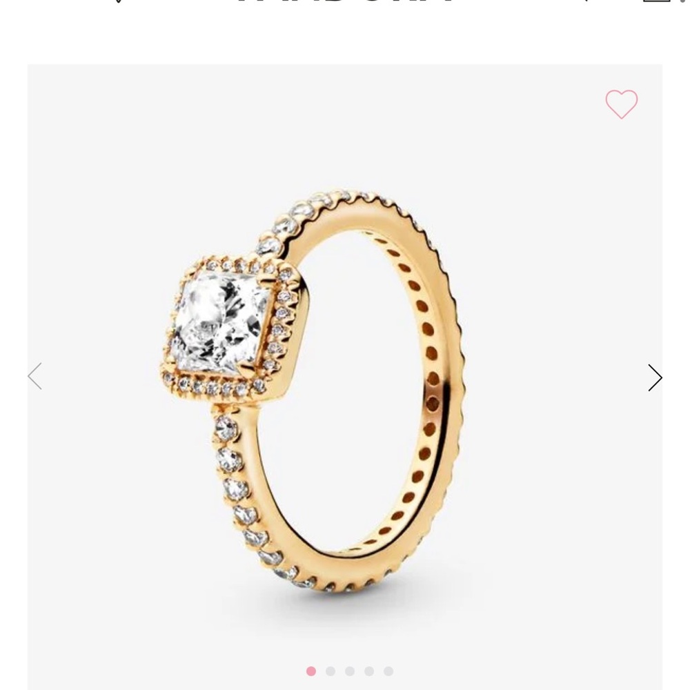 Pandora Square Sparkle Halo Ring in Gold